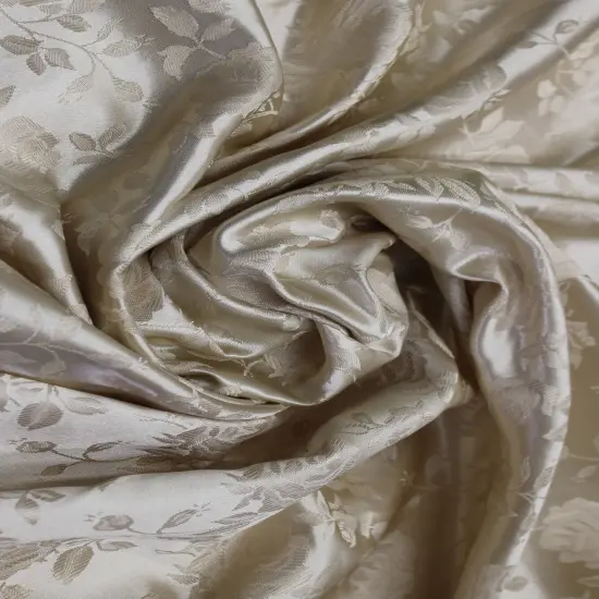 1 Yard Champagne Reversible Jacquard Satin Fabric for Curtains Tablecloth Apparel Crafts 58/60 Inches Width {3}