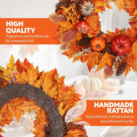 20 Inch Fall Wreaths for Front Door {2}