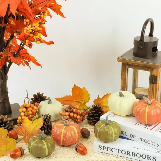 20 Pcs Fall Mini Pumpkin Table Decorations {4}