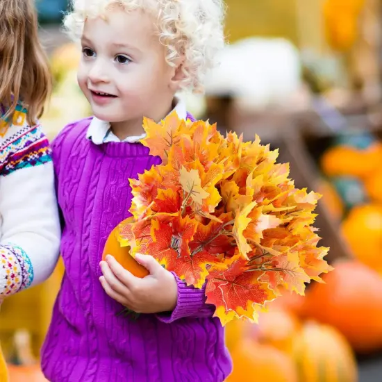 Autumn Faux Leaf Decoration {4}