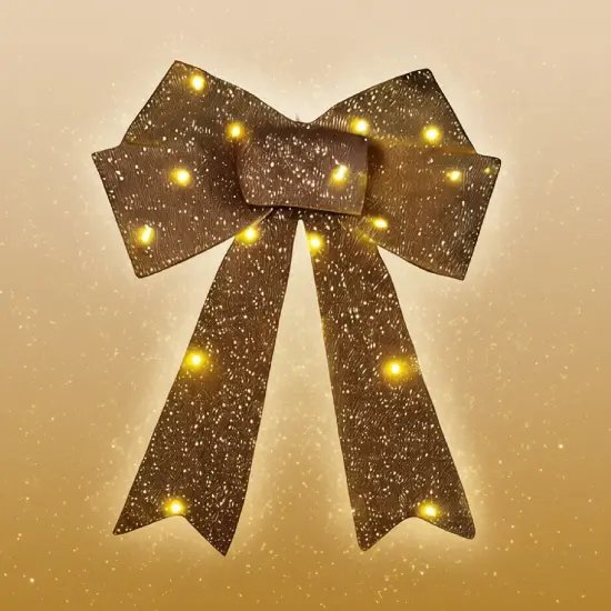 3 Set of Christmas Light Up Bows Festive Door Window Decorations {4}