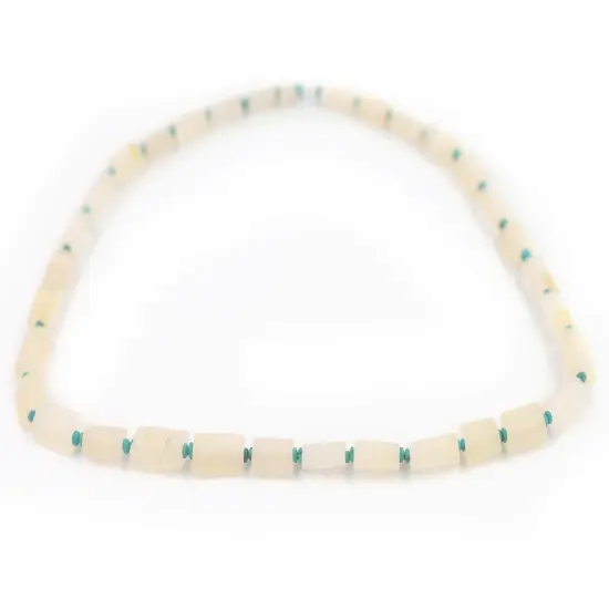 The Bead Chest Flat White Afghan Calcite Beads 8mm Afghanistan Gemstone 16 Inch Strand {3}