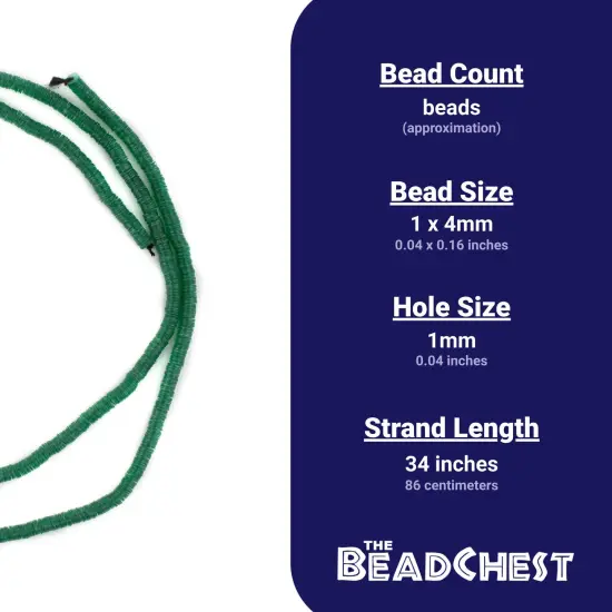 The Bead Chest Translucent Green Vinyl Phono Record Beads (4mm) {4}