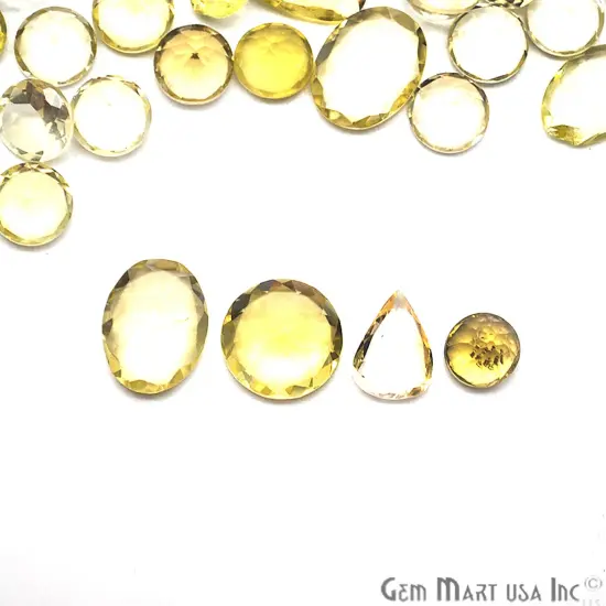 Lemon Topaz Gemstone, 100% Natural Faceted Loose Gems, November Birthstone, 10-20mm, 100 Carats {1}