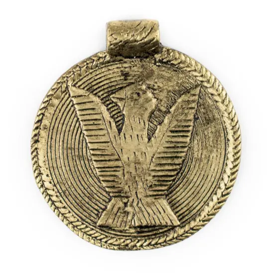 The Bead Chest Brass Bird Baule Bead Pendant (58x52mm): African Tribal Metal Pendant for DIY Jewelry and Necklace {1}