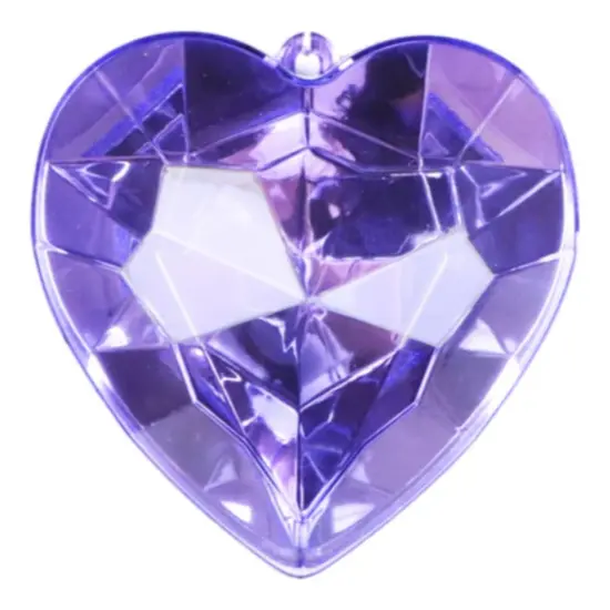 6" Acrylic Heart Jewel Ornament: Amethyst/Lavender {1}