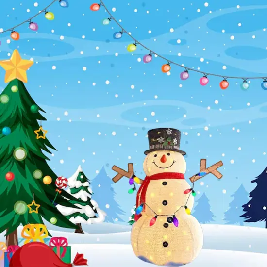 Durable Weatherproof LED Snowman with 200 Lights Easy Assembly 45 x 28 x 60 in {2}