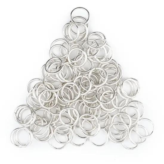The Bead Chest Silver 10mm Round Open Jump Rings, Pack of 100 {1}