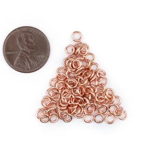 The Bead Chest Copper 4mm Round Open Jump Rings, Pack of 100 {2}