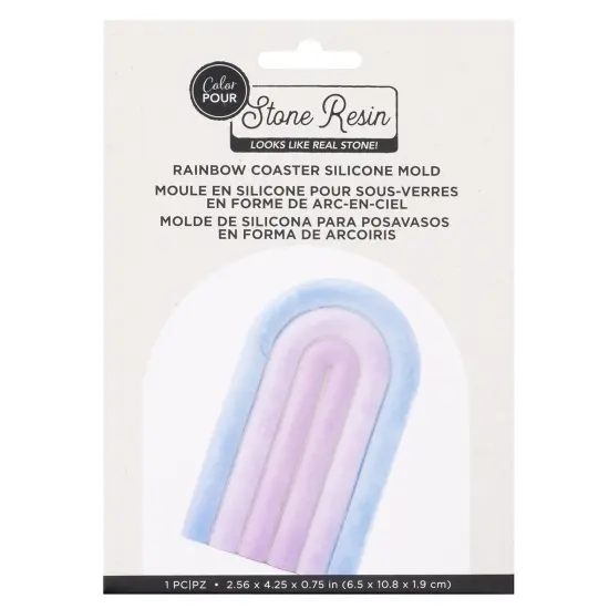 American Crafts Color Pour Stone Resin Silicone Mold-Rainbow Coaster {1}