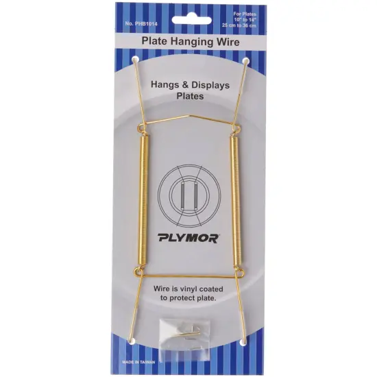 Plymor Shiny Gold Finish Wall Mountable Plate Hanger, 8" H x 3" W x 0.5" D (For Plates 10" - 14") {1}