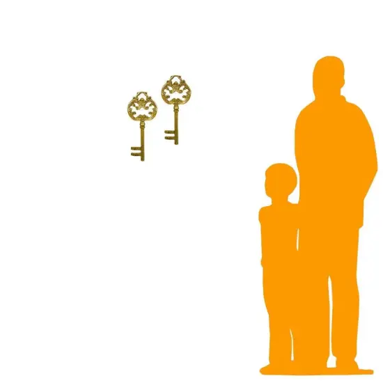 Small Gold Keys Set of 2 Over Sized Statues {2}