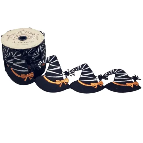 4" Witch Hat Garland Ribbon: Black (5 Yards) {1}