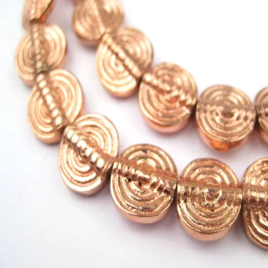 The Bead Chest Baule-Style Circular Copper Beads (12mm) {1}