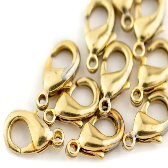 The Bead Chest Brass Lobster Clasps (9.5mm, Set of 10) {1}