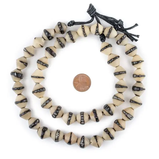 The Bead Chest Carved Bicone Natural Seed Beads 14mm Brown Wood 27 Inch Strand {2}