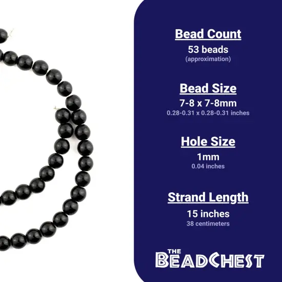 The Bead Chest Round Jet Beads (8mm) {4}
