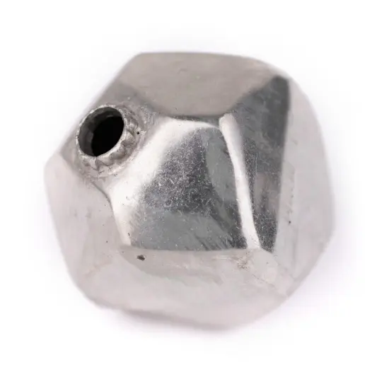 The Bead Chest Hollow Cornerless Cube Bead: Large Silver 30mm Centerpiece Pendant Bead {3}