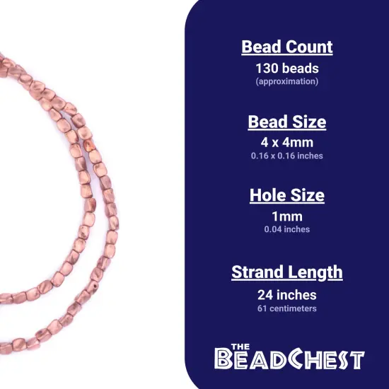 The Bead Chest Copper Twisted Nugget Beads, Full Strand of Quality Metal Spacers for DIY Jewelry Design {4}