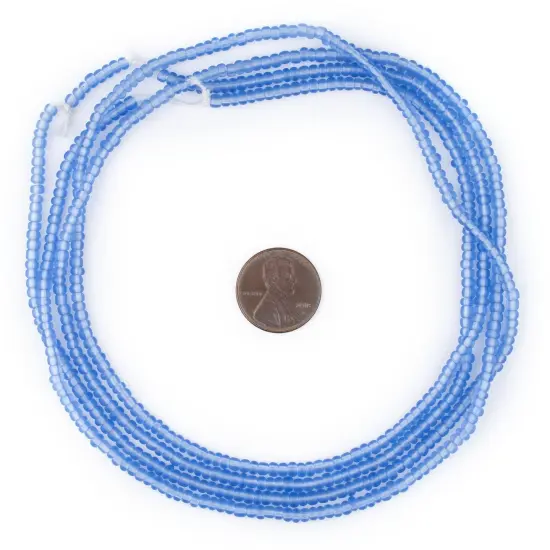 The Bead Chest Sky Blue Matte Glass Seed Beads (3mm) - 24 inch Strand of Quality Glass Beads {2}