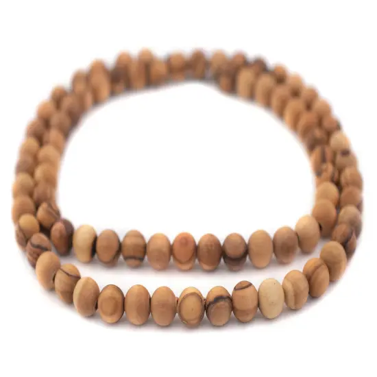 The Bead Chest Olive Wood Beads - Full Strand of Round Christian Rosary Prayer Beads (8mm, Natural) {3}