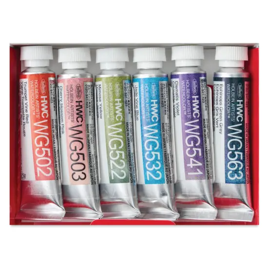 Holbein Artists' Watercolors- Set of 6, Granulating, Flower, 5 ml {1}