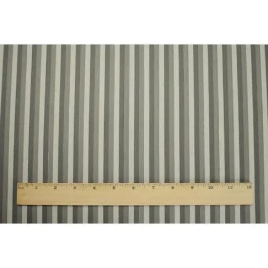 Gray/Cement White Wool Blend Stripe Woven Decorating Fabric By the Yard {2}
