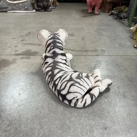 Laying Siberian Tiger Cub Life Size Statue {6}
