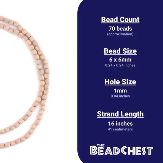 The Bead Chest Unwaxed Round Rosewood Beads (6mm) {4}