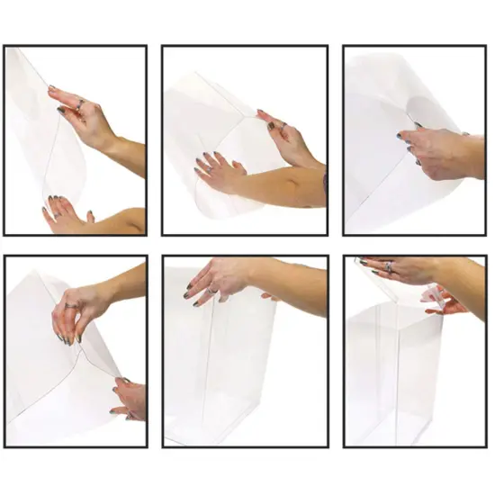 DollSafe Deluxe Clear Folding Display Case with Acrylic Top and Base for 11-12 inch Dolls or Action Figures, 9.5" W x 5" D x 13" H {5}