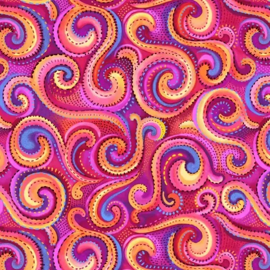 Pink Whirlwind Swirl Cotton Wideback Fabric per yard {1}