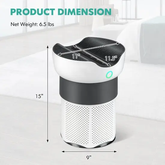 16W Large Area Air Purifier with H13 HEPA and Activated Carbon Smart LED Control 1300 Square Feet {4}