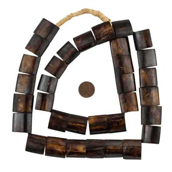The Bead Chest Brown Bone Beads - Full Strand of Fair Trade African Beads (Rectangle, Brown) {2}