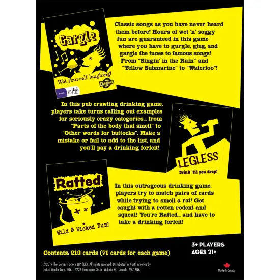 Drunk-Ish - 3-In-1 Drinking Games, Outset Media, Adult Party Games, Includes 3 Drinking Games, Play 'Til You Drop, For 3+ Players, For Adults Only Ages 21+ {3}