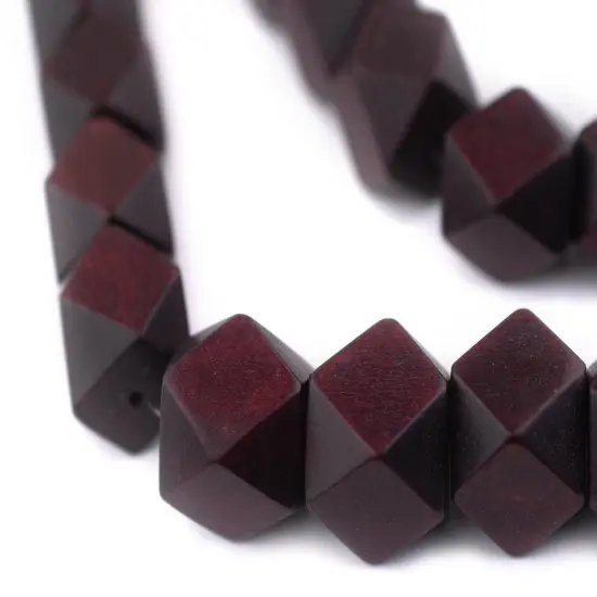 The Bead Chest Dark Brown Cornerless Cube Wood Beads: 20mm Diamond Cut Natural Organic Beads for Jewelry Making {1}