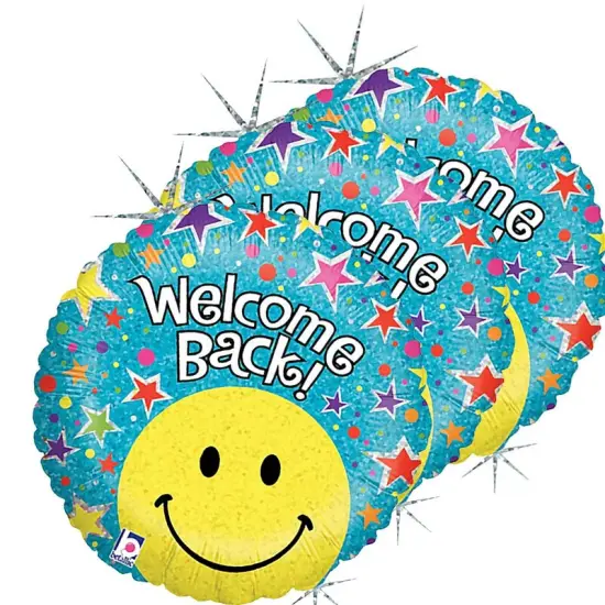 Betallic&reg; 18 Inch Welcome Back Smiley Balloon {6}