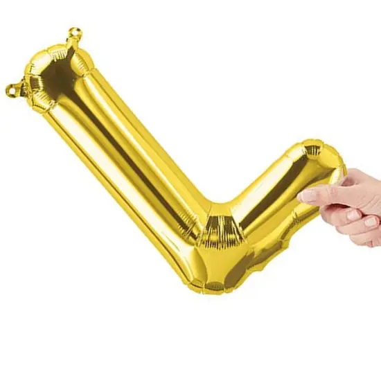 NorthStar Balloons&reg; 16" Gold Letter L Balloon Air Fill Only {3}