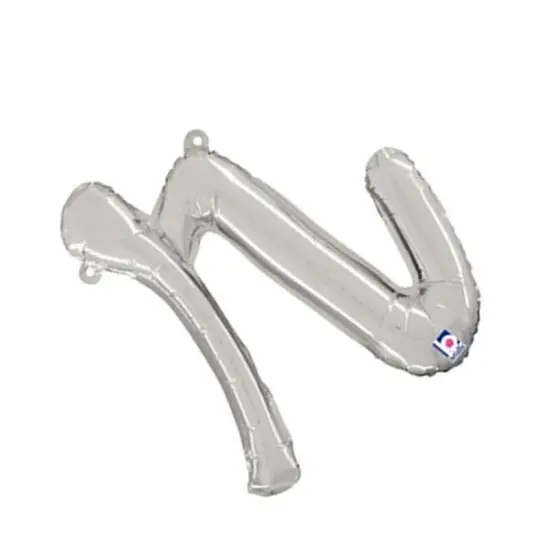 Betallic&reg; 14 Inch Script Letter R Silver Air Fill Only Balloon {5}