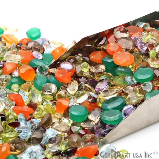 Mix Gemstone, 100% Natural Faceted Loose Gems, Wholesale Gemstones, 4-8mm, 50 Carats {5}