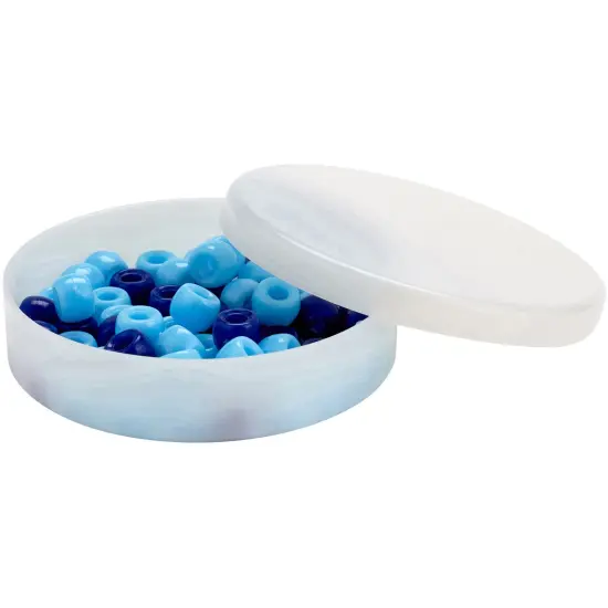 Pioneer Plastics 032CHIPS White Small Round Petri Dish Plastic Container, 2.75" W x 0.625" H {3}