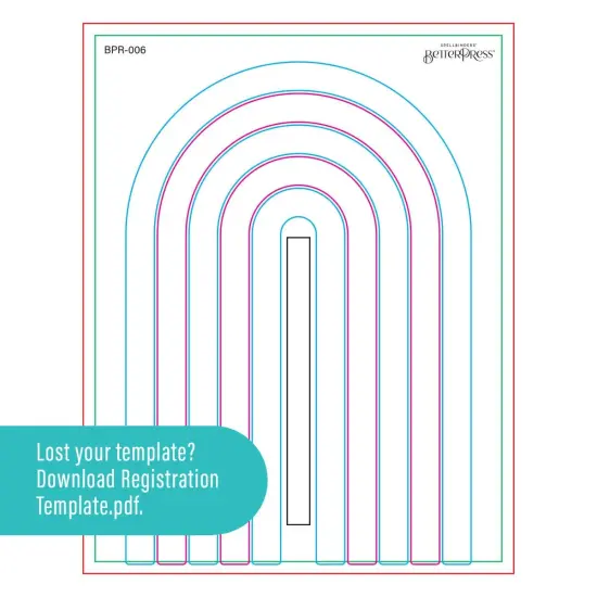 Spellbinders BetterPress Press Plate & Die Set-Arched messages Registration {5}