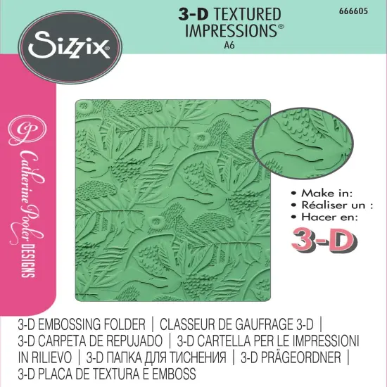 Sizzix 3D Textured Embossing Folder By Catherine Pooler-Jungle Textures {1}