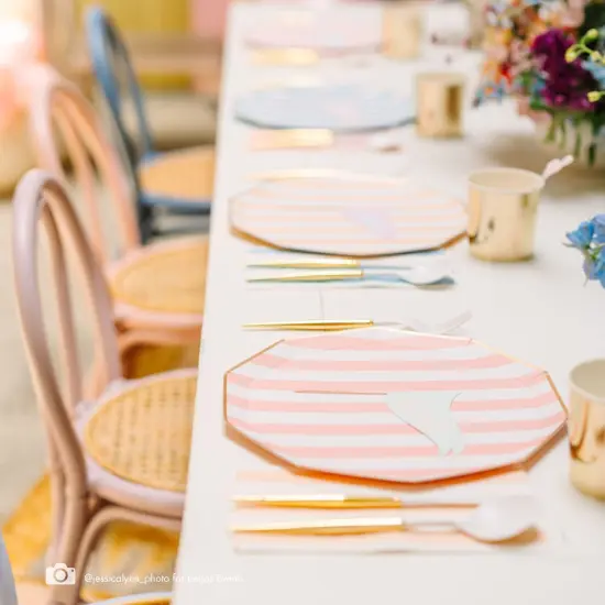 SWEET PEACH SIGNATURE CABANA STRIPE PLATES {4}