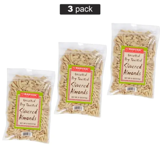 8 Oz Dry Toasted Unsalted Slivered Almonds {1}
