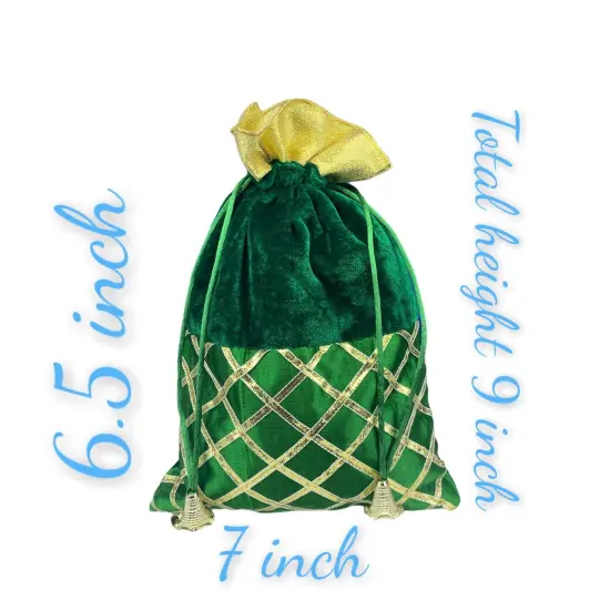 5 Potli Bags, Gifting Bags, Women Velvet Hand Bags, Wedding Return Gifts for Pooja Housewarming Favor Orange {5}