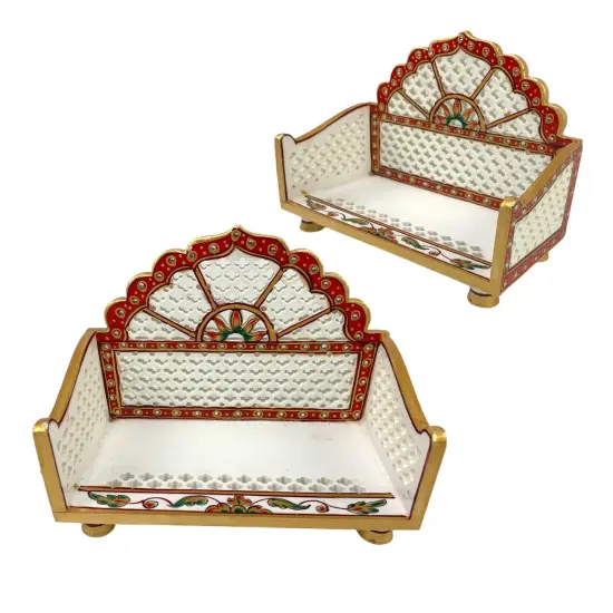 Acrylic Laddu Gopal Sinhasan for Pooja Mandir Kanha Ji Singhasan Krishna Aasan for All God Janamashtami Favor Meenakari Singhasan for Pooja Housewarming Gift {5}