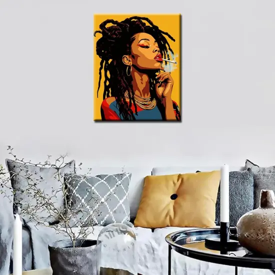 Black Girl with Dreadlocks Paint by Number Kits 16x20 Inch (without Frame) {3}