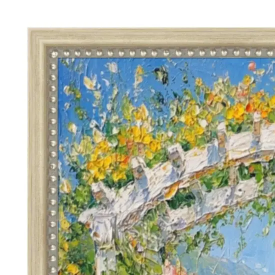 Narrow Beaded Silver Scoop Picture Frame 28x28 frame {2}