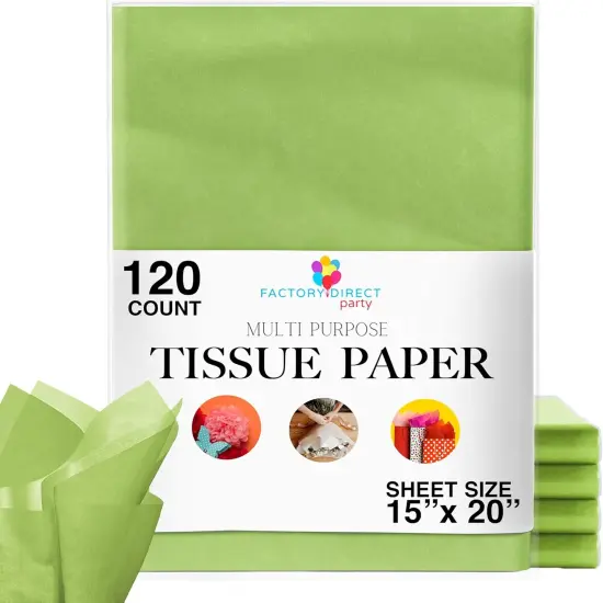 120 Sheets of Tissue Paper - 15" x 20" Packing Paper Sheets for Moving - 10lb Wrapping Paper - Newsprint Paper for Packing, Gift Wrapping, Moving Supplies & Protecting Items Lime Green {1}