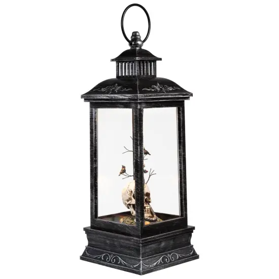 Northlight LED Lighted Skull Head, Snake and Crows Halloween Lantern - 11" - Warm White Lights Black {6}